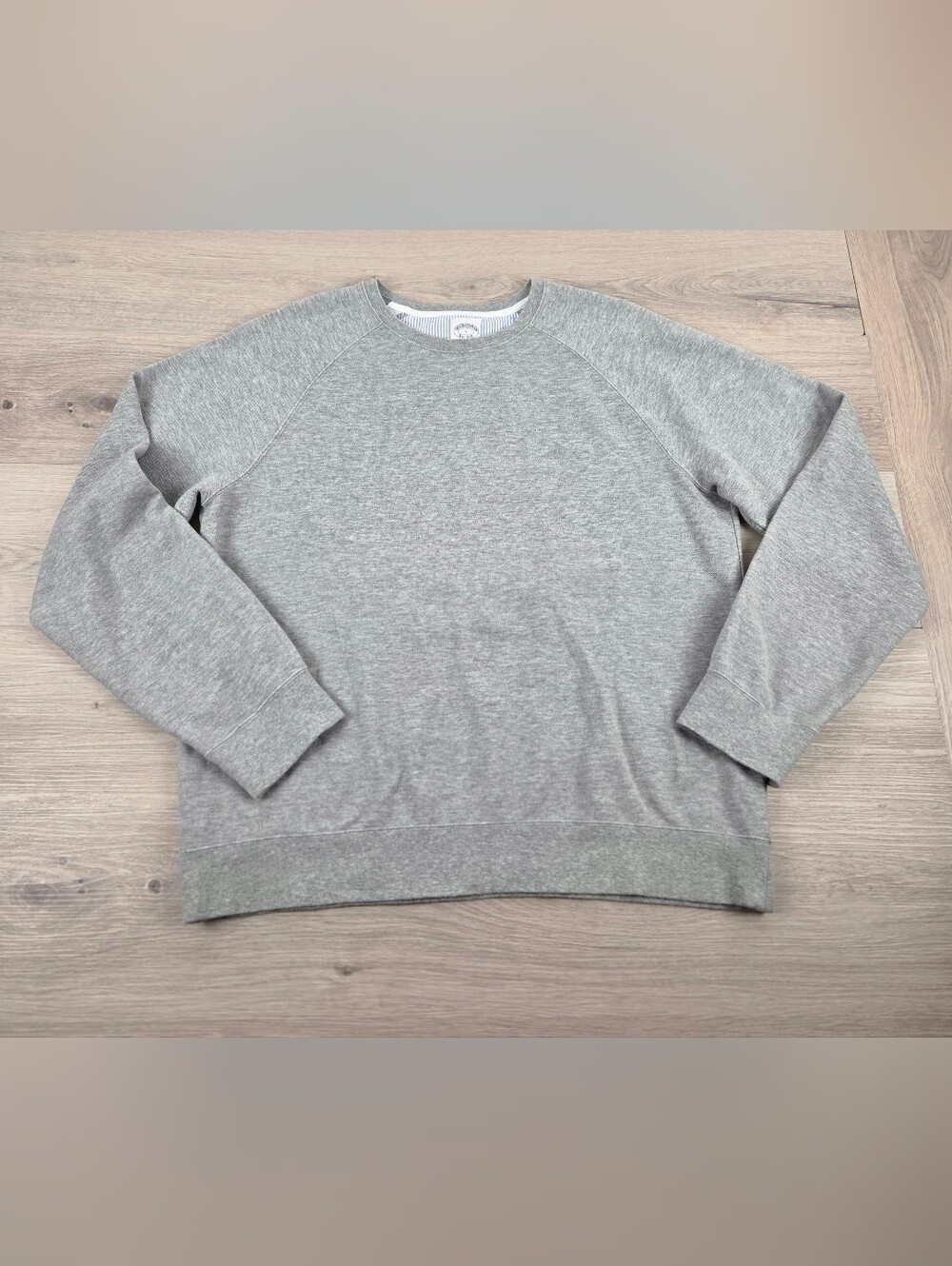 Brooks Brothers Crewneck Sweatshirt Mens Large Gray Pullover Solid Chest Logo
